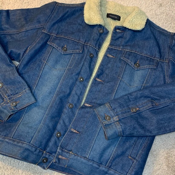 mens jean jacket with fleece